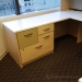 Blonde U/C Suite Desk with Pigeon Hole Overhead and Storage